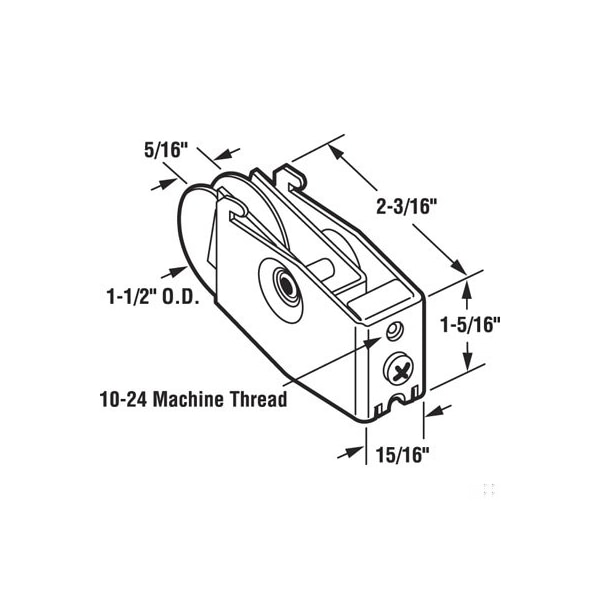 Prime-Line 1-1/2 in. Steel Ball Bearing Sliding Door Roller Assembly (Single Pack) - D 1950