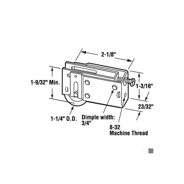 Prime-Line Single 1-1/4 in. Steel Roller Assembly, Ball Bearing, Plain Back Housing (Single Pack) - D 1708