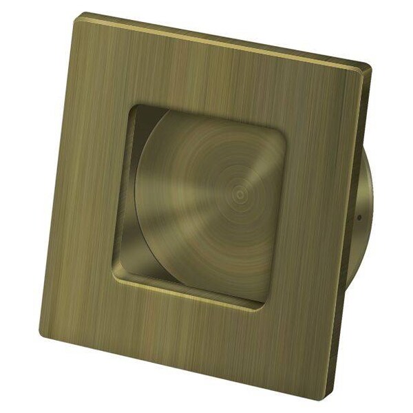 Deltana Square Heavy Duty Flush Pull Antique Brass 2-3/4" - FPS234U5