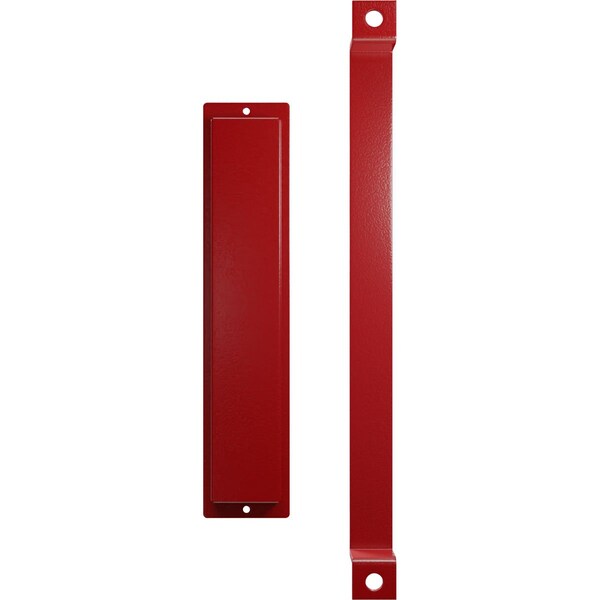 Ekena Millwork 16" Pull Handle & 12" Flush Pull for 2 1/4" Doors, Regal Red - GB6001PP51612RR