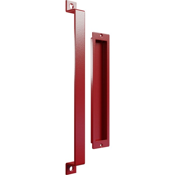 Ekena Millwork 16" Pull Handle & 12" Flush Pull for 2 1/4" Doors, Regal Red - GB6001PP51612RR