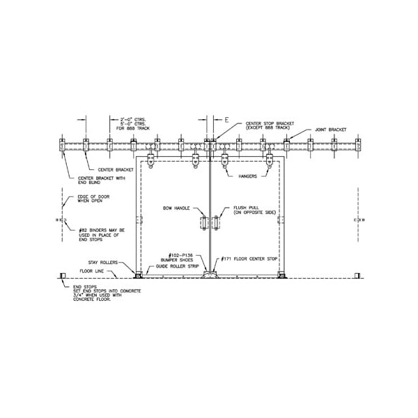 Richards-Wilcox SERIES 2621 HARDWARE SET, 8'-0" OPENING - 2621.00008