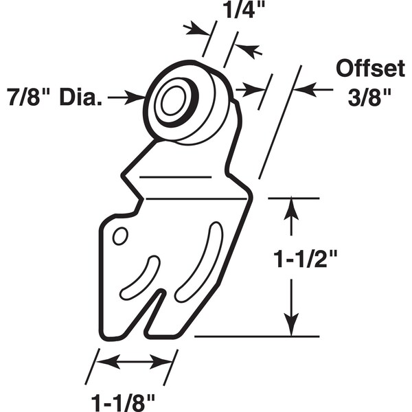 Prime-Line Prime-Line 7/8 in. D X 1/4 in. L Mill Nylon/Steel Roller Assembly 2 pk - 161151