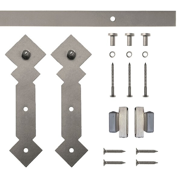 Quiet Glide Soft Close 48" Satin Nickel Diamond Mini Single Barn Door Hardware - NT.1310.05.SN-48-SC