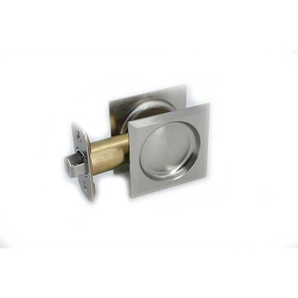 Orca Hardware Pocket Door Lock, Square, Passage Function, US15 Satin Nickel Finish - PDLSQ-PS-15