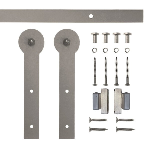 Quiet Glide Soft Close 60" Satin Nickel Round St Mini Single Barn Door Hardware - NT.1310.09.SN-60-SC