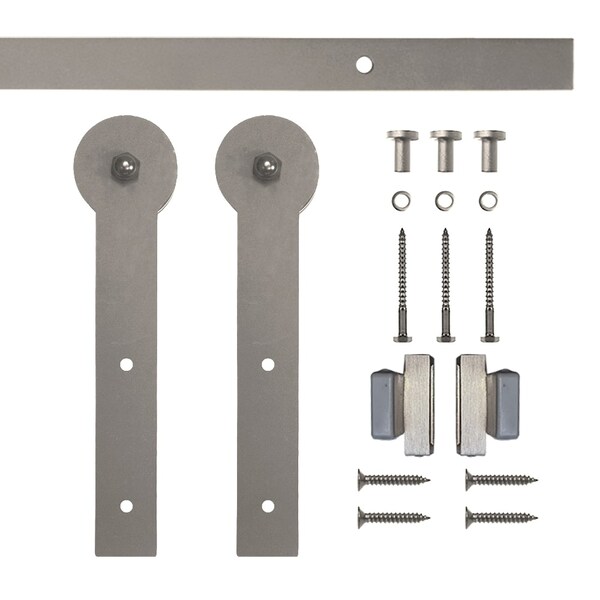 Quiet Glide Soft Close 48" Satin Nickel Round St Mini Single Barn Door Hardware - NT.1310.09.SN-48-SC