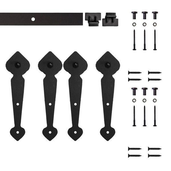 Quiet Glide Soft Close 48" Black Spade Mini Double Barn Door Hardware - NT.1310.10.08-48-2-SC