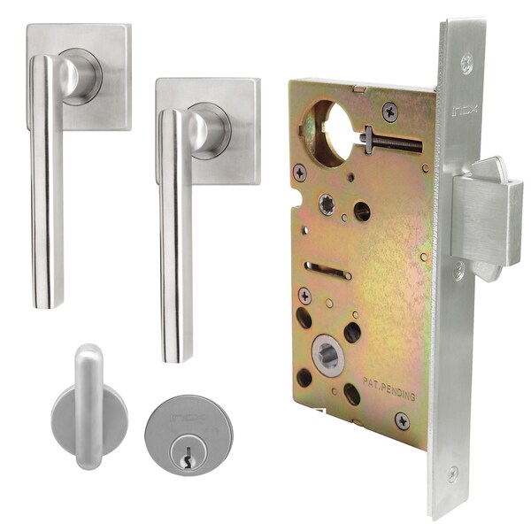 Inox 9550 Sliding Door Entry 243 Sunrise 2-1/2" Backset 32D RH - XGS243-PD9550A-32D-RH