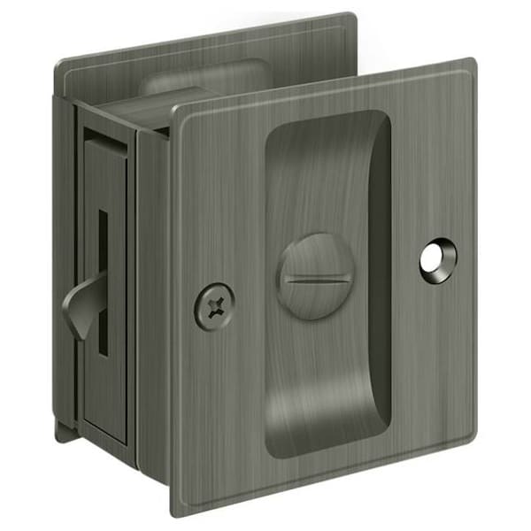 Deltana Pocket Lock, 2-1/2" X 2-3/4" Privacy Antique Nickel - SDL25U15A