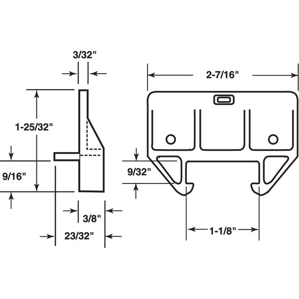 Prime-Line Prime-Line Plastic Center Guide Drawer Track Guide 1 pk - 222186