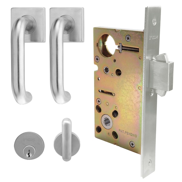 Inox 9550 Sliding Door Entry 202 Munich 2-3/4" Backset 32D RH - XGS202-PD9550-32D-RH