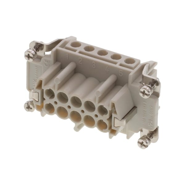 Molex Gwconnect Screw Terminal Insert, Female, 10-Pole, 16A, With Wire Protection (Ag) Plated - 7310.6004.0