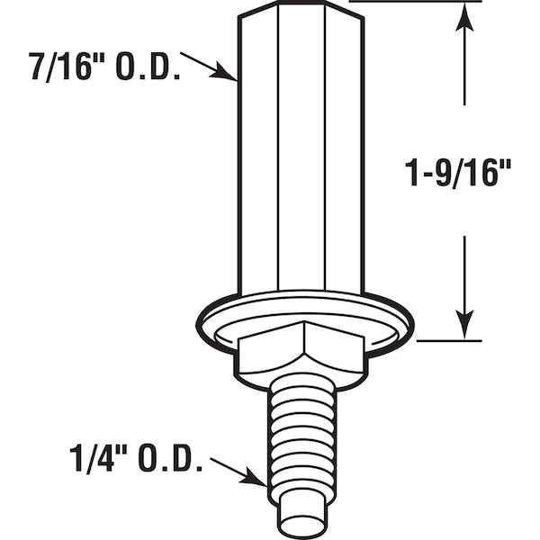 Prime-Line Prime-Line 1/4 in. D X 1.56 in. L Mill Silver Steel Bi-fold Door Pivot 2 pc - 16261