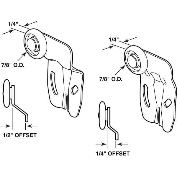 Prime-Line Sliding Closet Door Roller Kit, 7/8 in. Wheel Diameter, Convex (Round) - N 7531