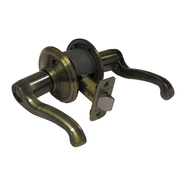 Schlage Schlage Flair Antique Brass Passage Lockset 1-3/4 in. - F10VFLA609
