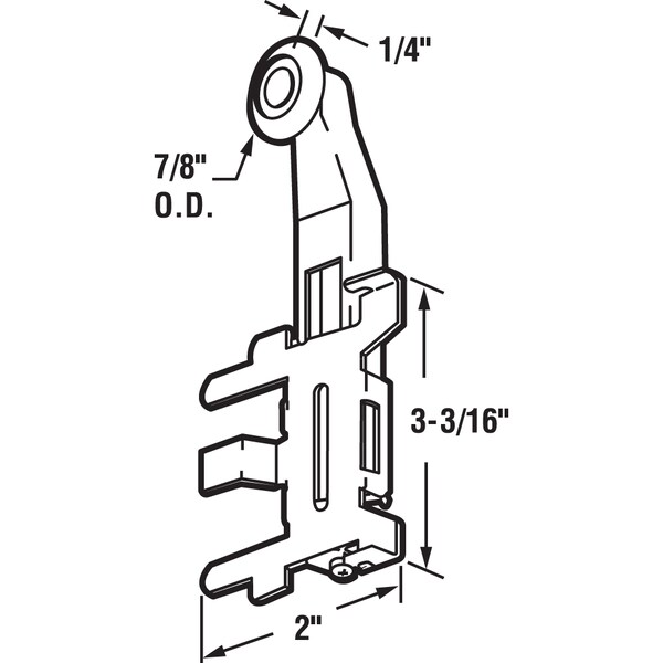 Prime-Line Mirror Door Roller/Assembly, 7/8 in., Steel Bracket Housing, Convex 2 Pack - MP6552