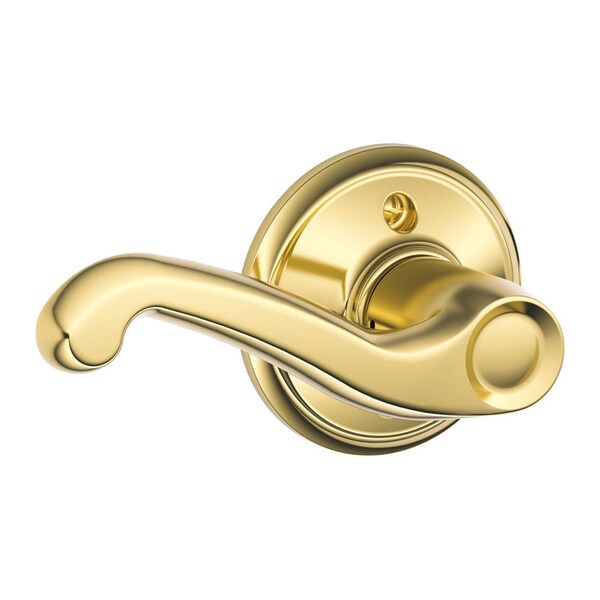 Schlage Schlage Flair Bright Brass Dummy Lever Left Handed - F170VFLA605LH