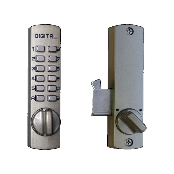 Lockey Usa Mechanical Keyless Sliding Patio Door Lock, C150, Satin Nickel - C150SN