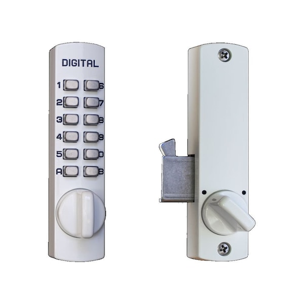 Lockey Usa Mechanical Keyless Sliding Patio Door Lock, C150, White - C150WH