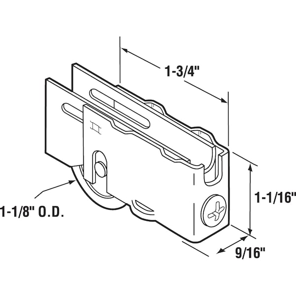 Prime-Line Sliding Door Roller Assembly, 1-1/8 in. Steel Ball Bearing Single Pack - D 1755