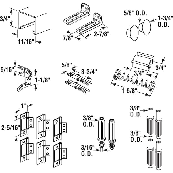 Prime-Line Bi-Fold Closet Track Kit, 72 in., Four Door Hardware pack 1 Kit - 164689-1
