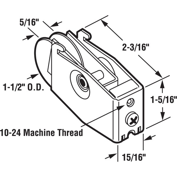 Prime-Line Sliding Door Roller Assembly, 1-1/2 in. Plastic Wheel, Steel Ball Bearing Roller Single Pack - D 1556