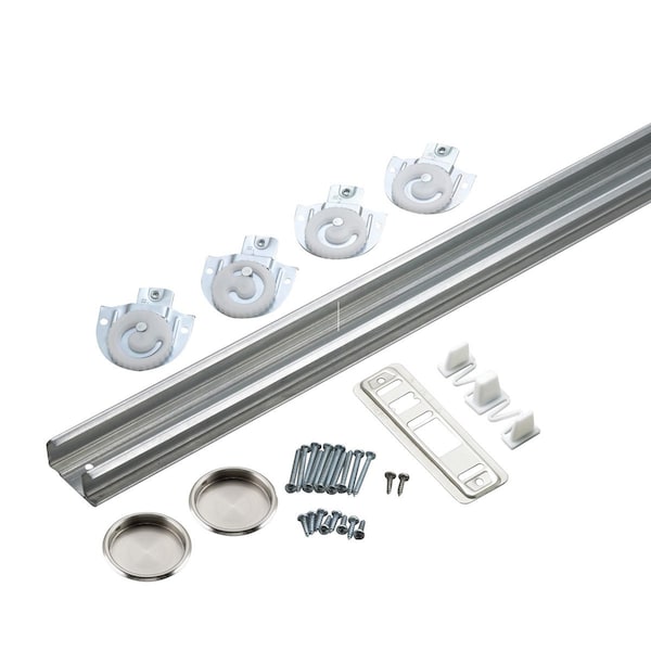Richelieu 96 in 2430 mm Bypass Door Hardware Kit, Zinc and Brass - 14696BC