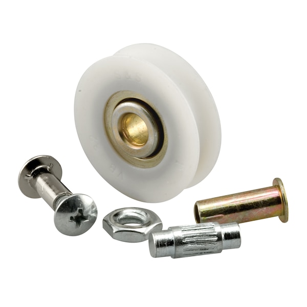 Prime-Line Steel Patio Sliding Door Roller Kit, 1-1/4 in. Concave Roller, White Plastic 2 Pack - D 1798