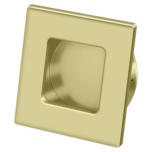 Deltana Square Heavy Duty Flush Pull Unlacquered Bright Brass 2-3/4" - FPS234U3-UNL