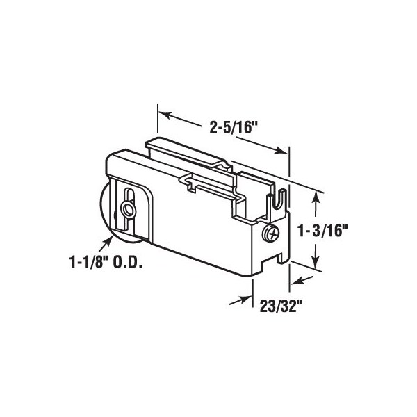 Prime-Line Single 1-1/8 in. Steel Ball Bearing Roller, C-Tab Style, Adjustable (Single Pack) - D 1779