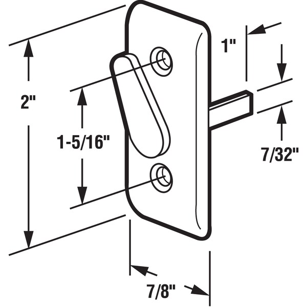 Prime-Line Steel Pin Diecast Lever Sliding Door Latch Lever and Plate, Hollyview Single Pack - E 2034