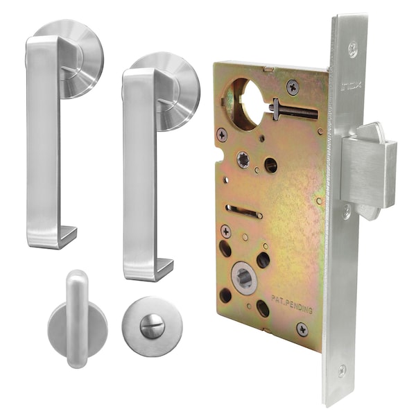 Inox 9540 Sliding Door Privacy 346 Osaka 2-1/2" Backset 32D LH - XGT346-PD9540A-32D-LH