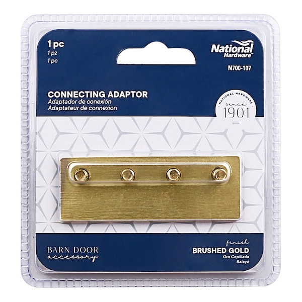 National Hardware National Hardware 3-1/8 in. L Brushed Gold Steel Sliding Door Hardware Connecting Adapter 1 pk - N700-107