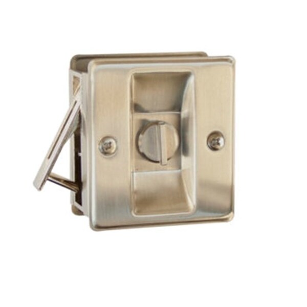 Orca Hardware Privacy Pocket Door Lock, US15 Satin Nickel Finish - TH-SQPK-V-15