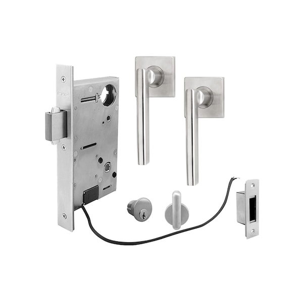Inox 9750 Sliding Door Entry 243 Sunrise 2-3/4" Backset 32D LH - XGS243-PD9750-32D-LH