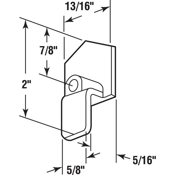 Prime-Line Prime-Line 0.87 in. D X 0.81 in. L Matte White Plastic Closet Door Guide 1 pc - 16131