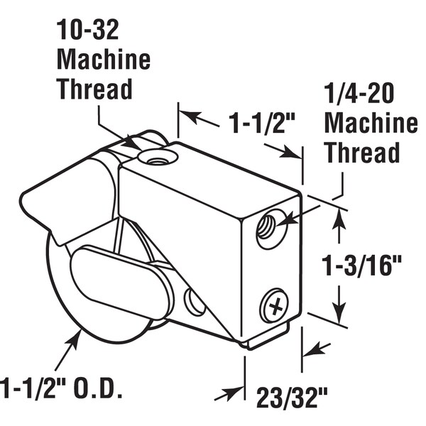 Prime-Line 1-1/2 in. Steel, Sliding Door Roller Assembly with Nylon Ball Bearing Single Pack - D 1621