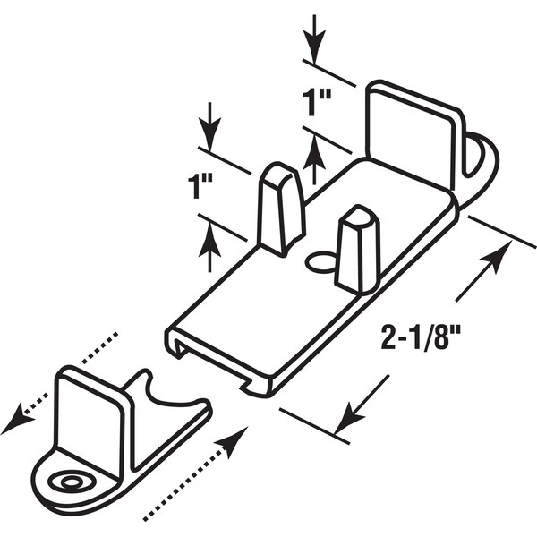 Prime-Line Prime-Line 1.38 in. D X 2-1/8 in. L Matte Tan Plastic Adjustable Floor Guide 2 pc - 161084