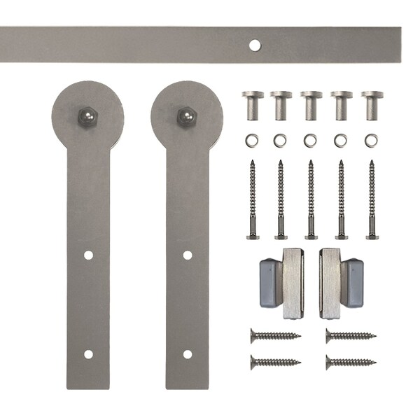 Quiet Glide Soft Close 72" Satin Nickel Round St Mini Single Barn Door Hardware - NT.1310.09.SN-72-SC