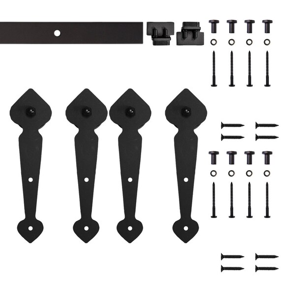 Quiet Glide Soft Close 60" Black Spade Mini Double Barn Door Hardware - NT.1310.10.08-60-2-SC