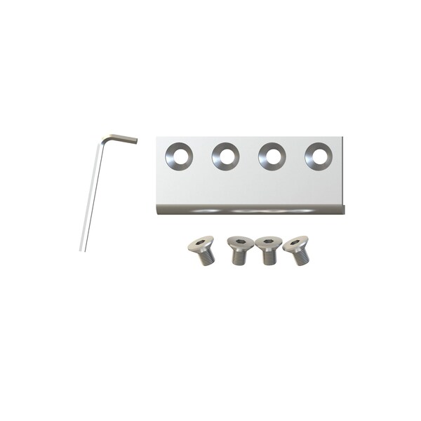 Richelieu Connector Plate for Biparting Doors, Stainless Steel 170 - 2462045005SSR