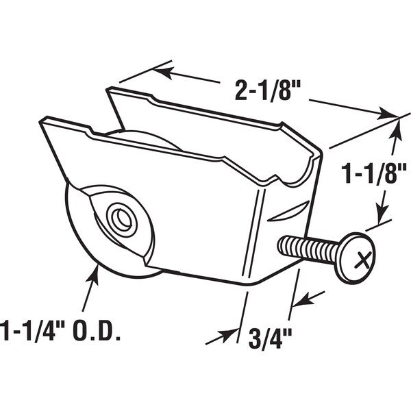 Prime-Line Single 1-1/4 in. Steel Ball Bearing Roller, Stamped Steel Rolleze Glass (Single Pack) - D 1721