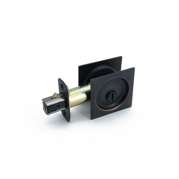 Orca Hardware Pocket Door Lock, Square, Privacy Function, US10B Oil Rubbed Dark Bronze Finish - PDLSQ-PR-10B
