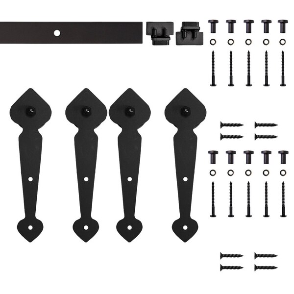 Quiet Glide Soft Close 72" Black Spade Mini Double Barn Door Hardware - NT.1310.10.08-72-2-SC