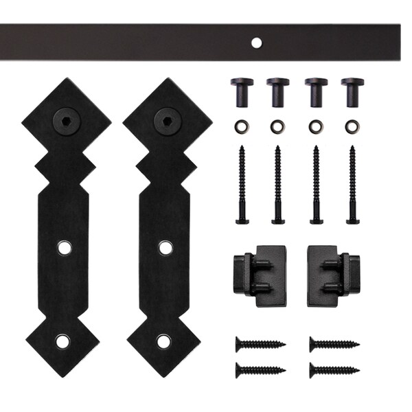 Quiet Glide Soft Close 60" Black Diamond Mini Single Barn Door Hardware - NT.1310.05.08-60-SC