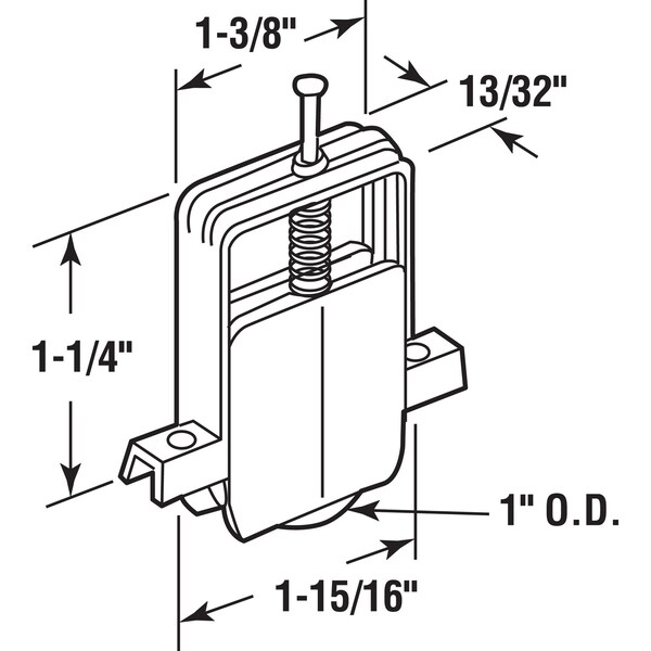 Prime-Line Prime-Line 1 in. D X 1.94 in. L Nylon Roller Assembly 2 pk - 112140