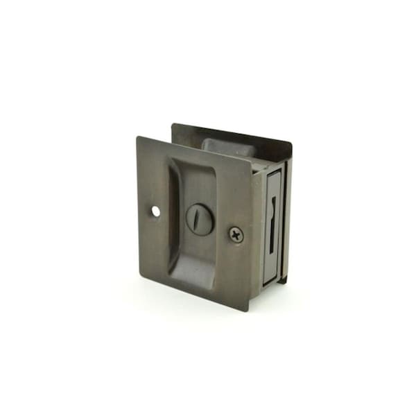 Propation 1.375 in. Thick Door Privacy Pocket Door Lock Square Cutout, Dark Bronze Powder Coat - PR1634238