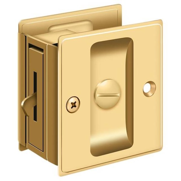 Deltana Pocket Lock, 2-1/2" X 2-3/4" Privacy Lifetime Brass - SDL25CR003