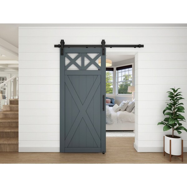 National Hardware National Hardware Designer 72 in. L Matte Black Steel Barn Door Hanger Kit 1 pc - N700-005